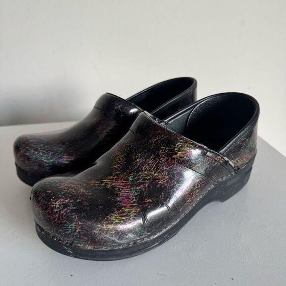 Dansko Patent Leather Rainbow Clogs - Picture 1 of 11